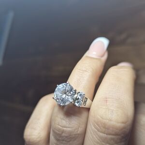 Vintage Silver 925 Seta Ring with Clear Stones